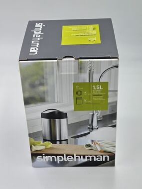 simplehuman Rose Gold Mini Swing-Top Trash Can with Black Lid